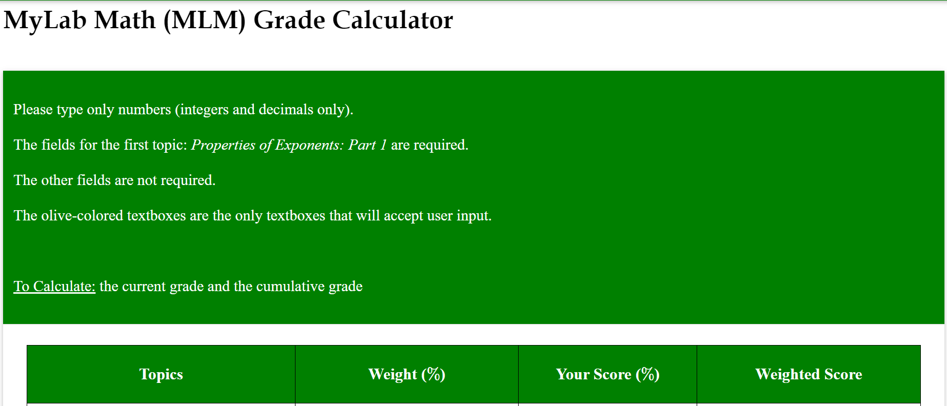 MLM Grade Example: Part 1